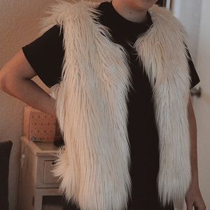 Furry Creme White Vest